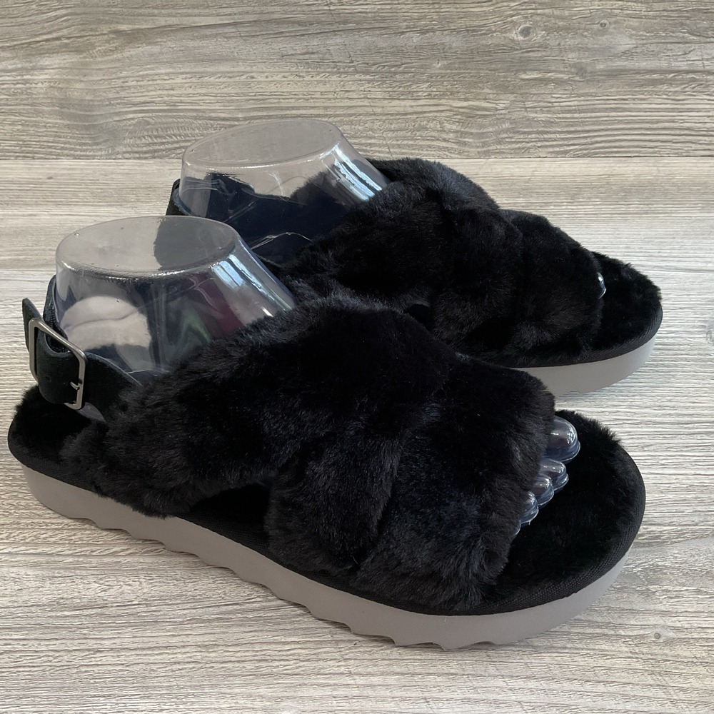 UGG Koolaburra Womens Fuzz-ee Flat Sandal Slide 1117190 Size 8 NEW